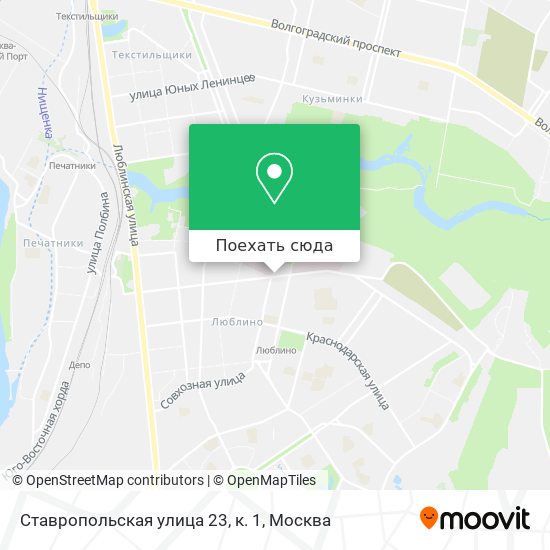 Карта Ставропольская улица 23, к. 1