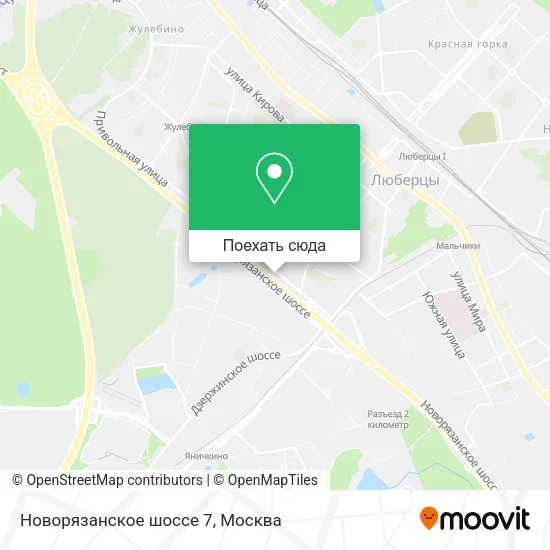 Карта Новорязанское шоссе 7