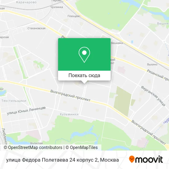 Карта улица Федора Полетаева 24 корпус 2