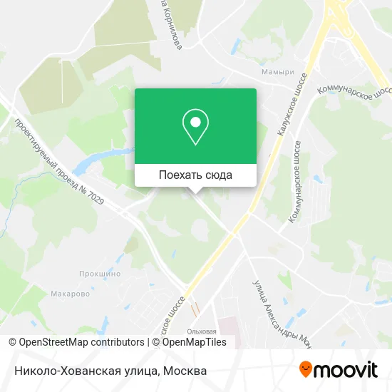 Карта Николо-Хованская улица