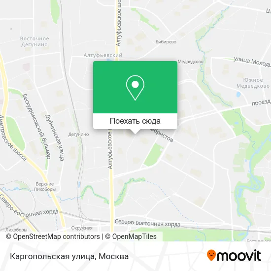 Карта Каргопольская улица