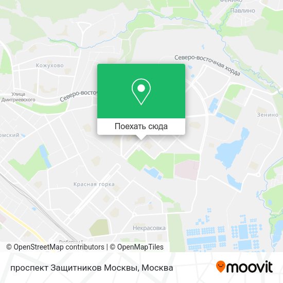 Карта проспект Защитников Москвы