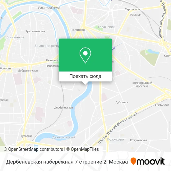 Карта Дербеневская набережная 7 строение 2