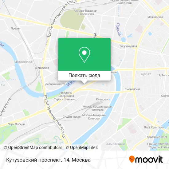 Карта Кутузовский проспект, 14