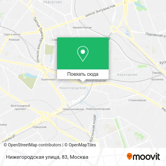 Карта Нижегородская улица, 83
