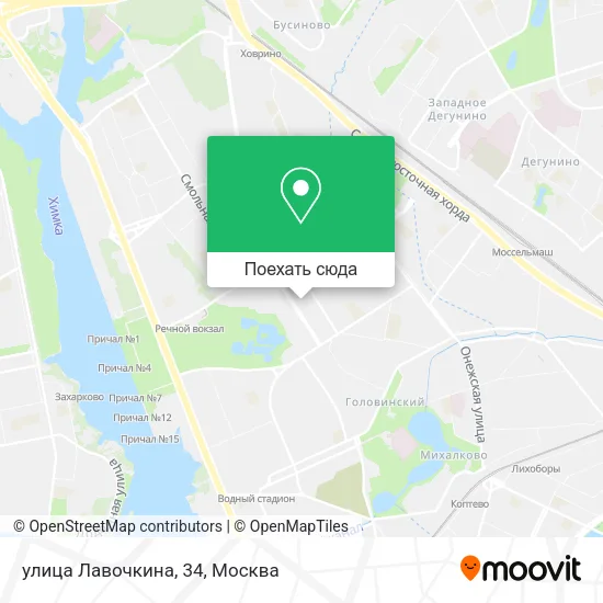 Карта улица Лавочкина, 34