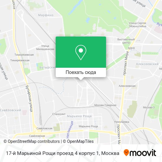 Карта 17-й Марьиной Рощи проезд 4 корпус 1