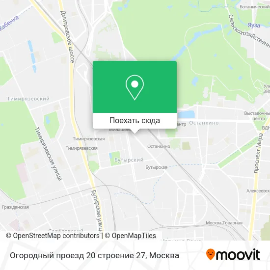 Карта Огородный проезд 20 строение 27