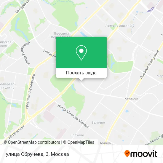 Карта улица Обручева, 3