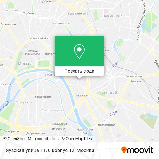 Карта Яузская улица 11/6 корпус 12