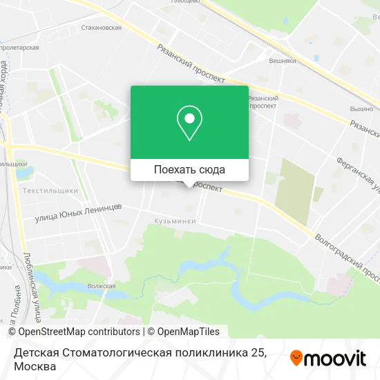 Карта Детская Стоматологическая поликлиника 25
