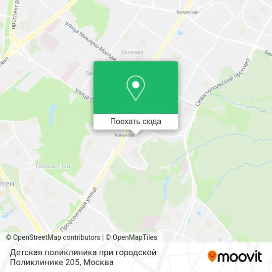 Карта Детская поликлиника при городской Поликлинике 205