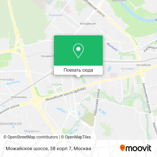 Карта Можайское шоссе, 38 корп 7