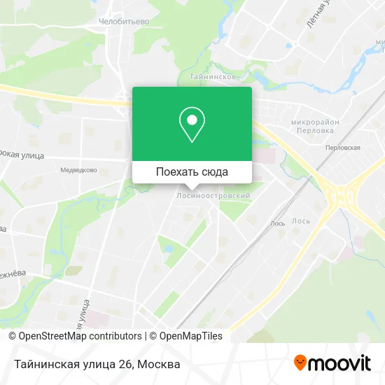 Карта Тайнинская улица 26