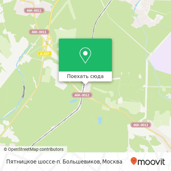 Карта Пятницкое шоссе-п. Большевиков
