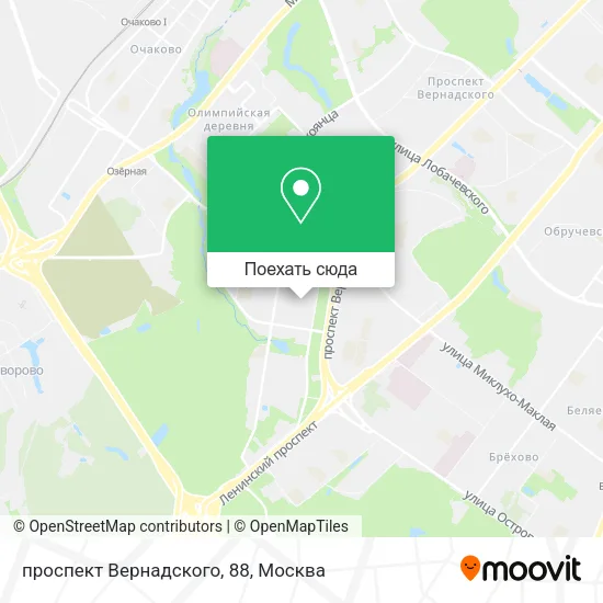 Карта проспект Вернадского, 88