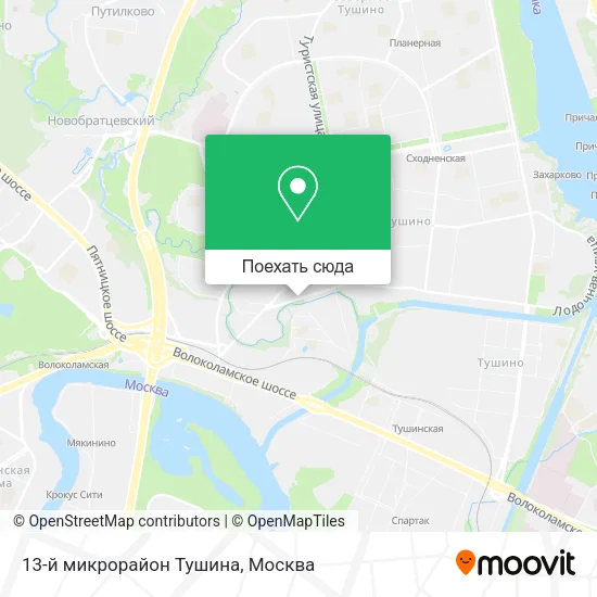 Карта 13-й микрорайон Тушина