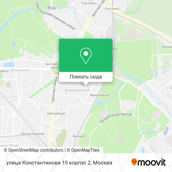 Карта улица Константинова 10 корпус 2