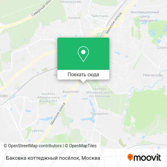 Карта Баковка коттеджный посёлок