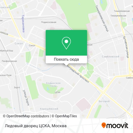 Карта Ледовый дворец ЦСКА