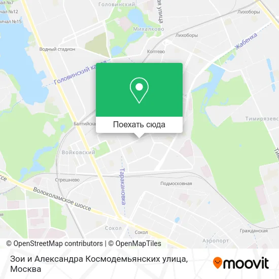 Карта Зои и Александра Космодемьянских улица