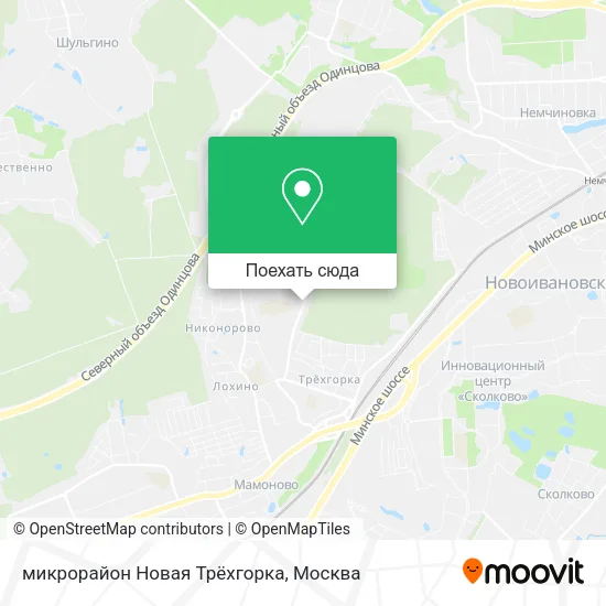 Карта микрорайон Новая Трёхгорка