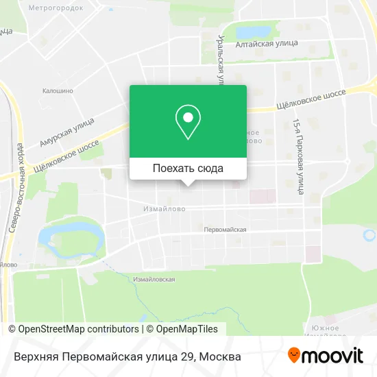 Карта Верхняя Первомайская улица 29