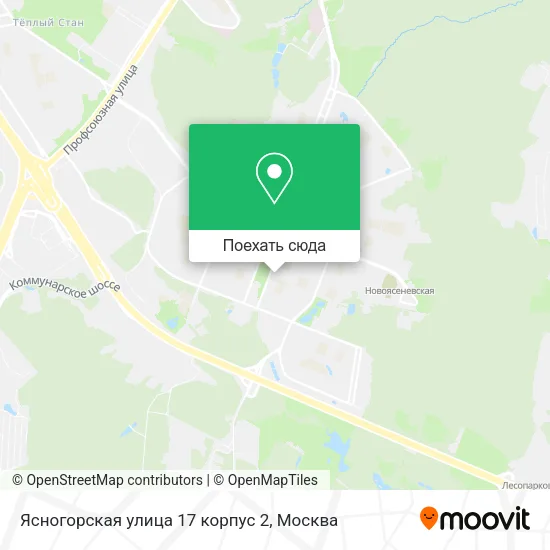 Карта Ясногорская улица 17 корпус 2