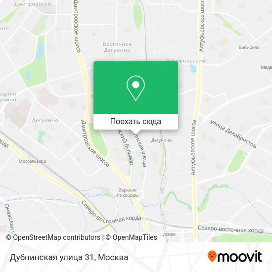 Карта Дубнинская улица 31