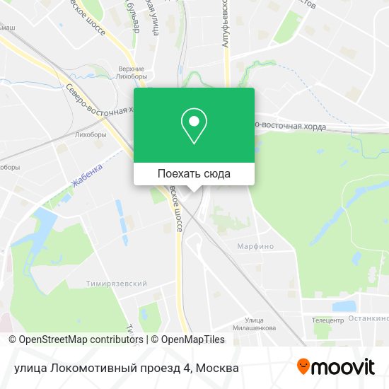 Карта улица Локомотивный проезд 4