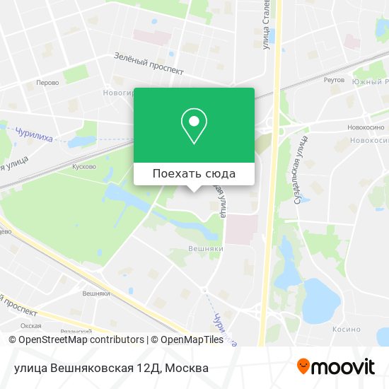 Карта улица Вешняковская 12Д