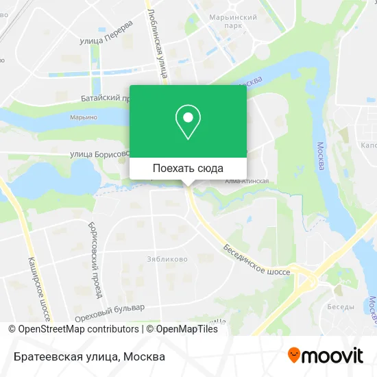 Карта Братеевская улица