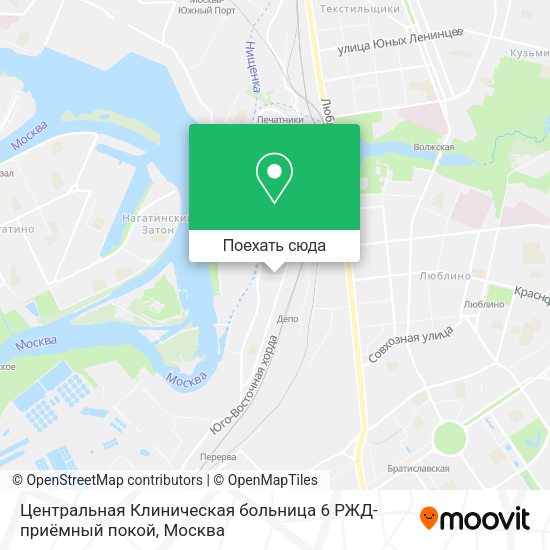 Карта Центральная Клиническая больница 6 РЖД-приёмный покой
