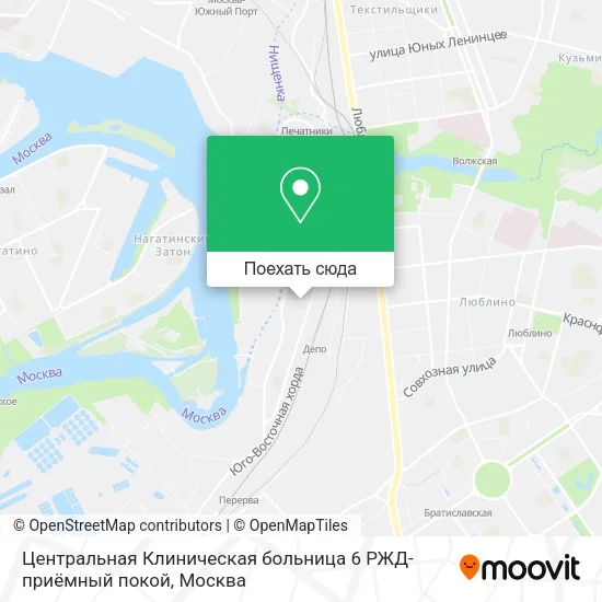 Карта Центральная Клиническая больница 6 РЖД-приёмный покой