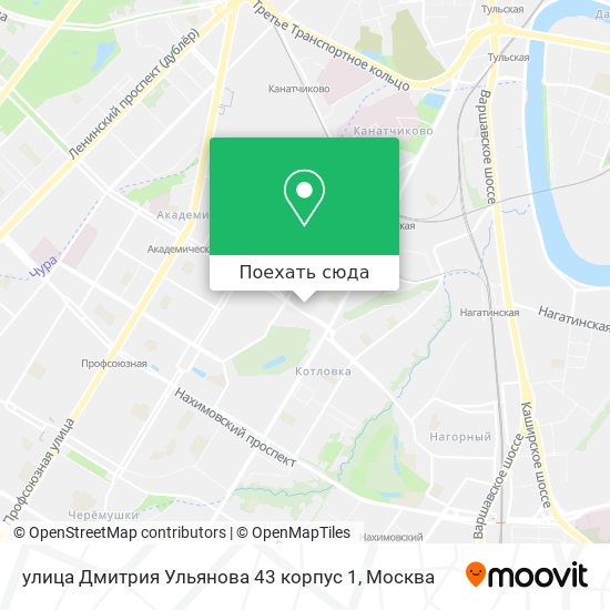 Карта улица Дмитрия Ульянова 43 корпус 1