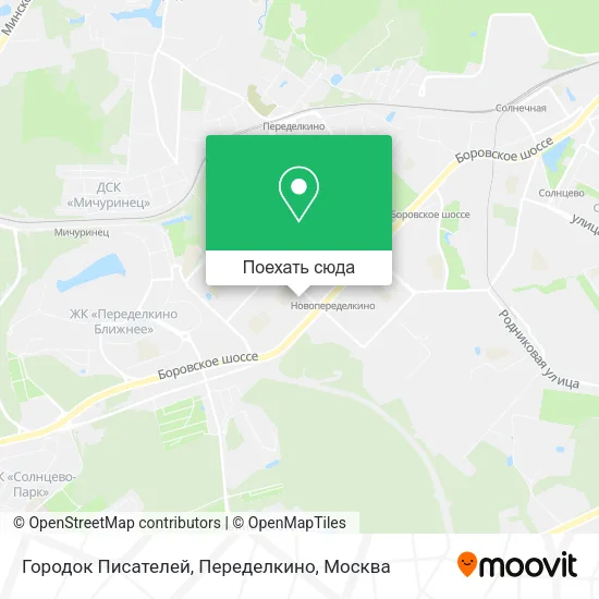 Карта Городок Писателей, Переделкино