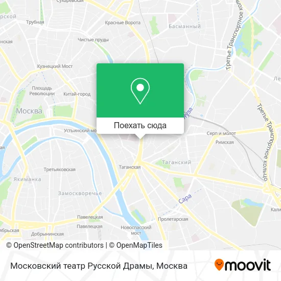 Карта Московский театр Русской Драмы