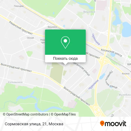 Карта Сормовская улица, 21