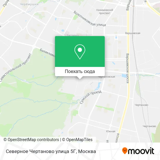 Карта Северное Чертаново улица 5Г
