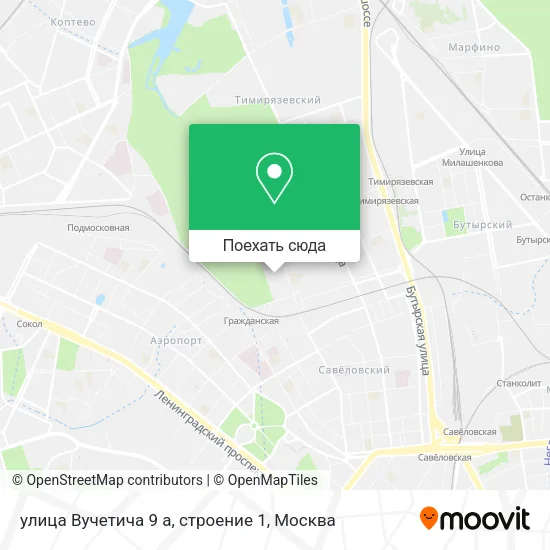 Карта улица Вучетича 9 а, строение 1