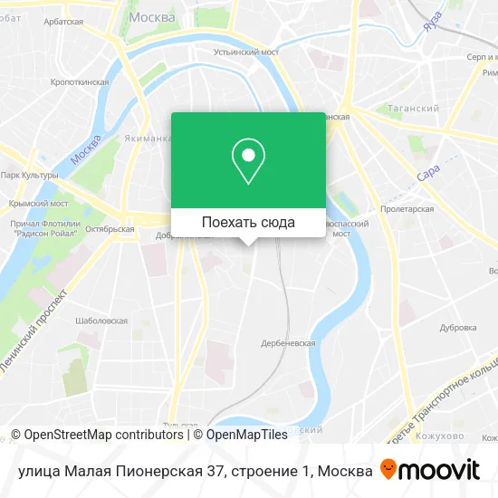 Карта улица Малая Пионерская 37, строение 1