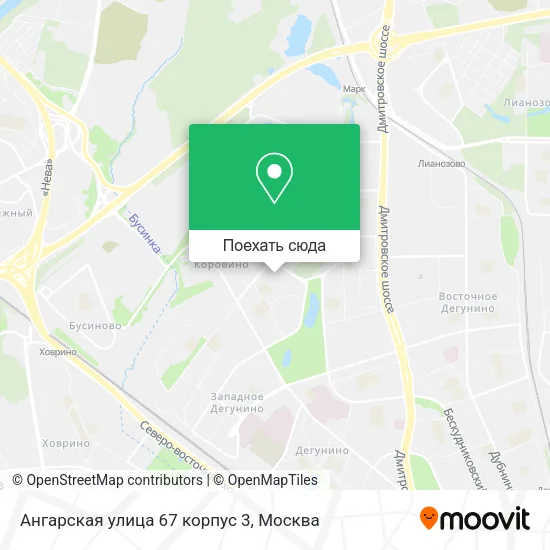 Карта Ангарская улица 67 корпус 3