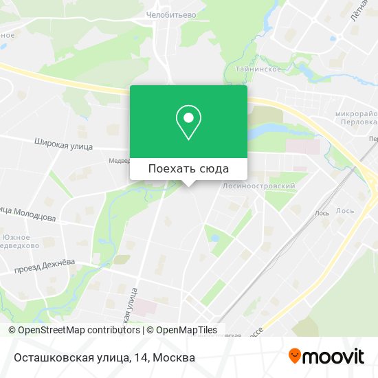 Карта Осташковская улица, 14