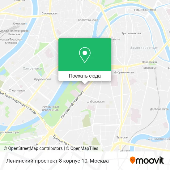 Карта Ленинский проспект 8 корпус 10