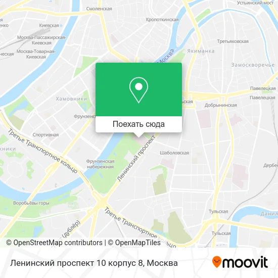 Карта Ленинский проспект 10 корпус 8