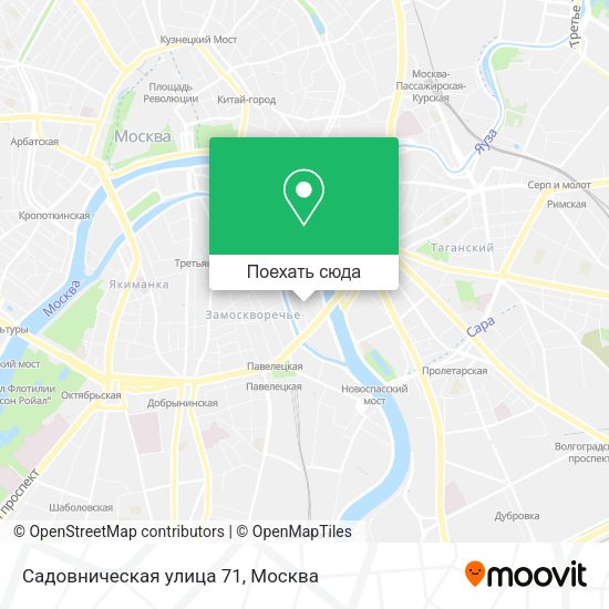 Карта Садовническая улица 71