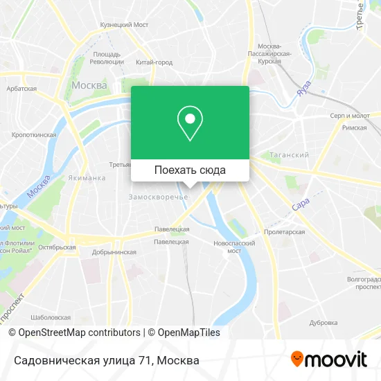 Карта Садовническая улица 71