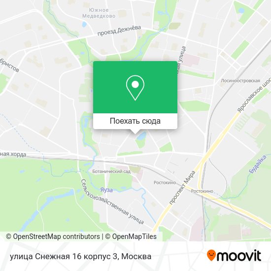 Карта улица Снежная 16 корпус 3