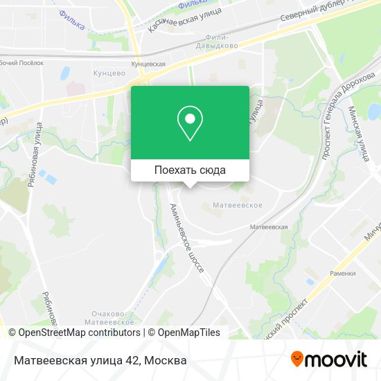 Карта Матвеевская улица 42