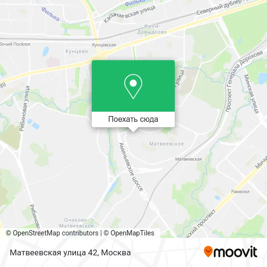 Карта Матвеевская улица 42